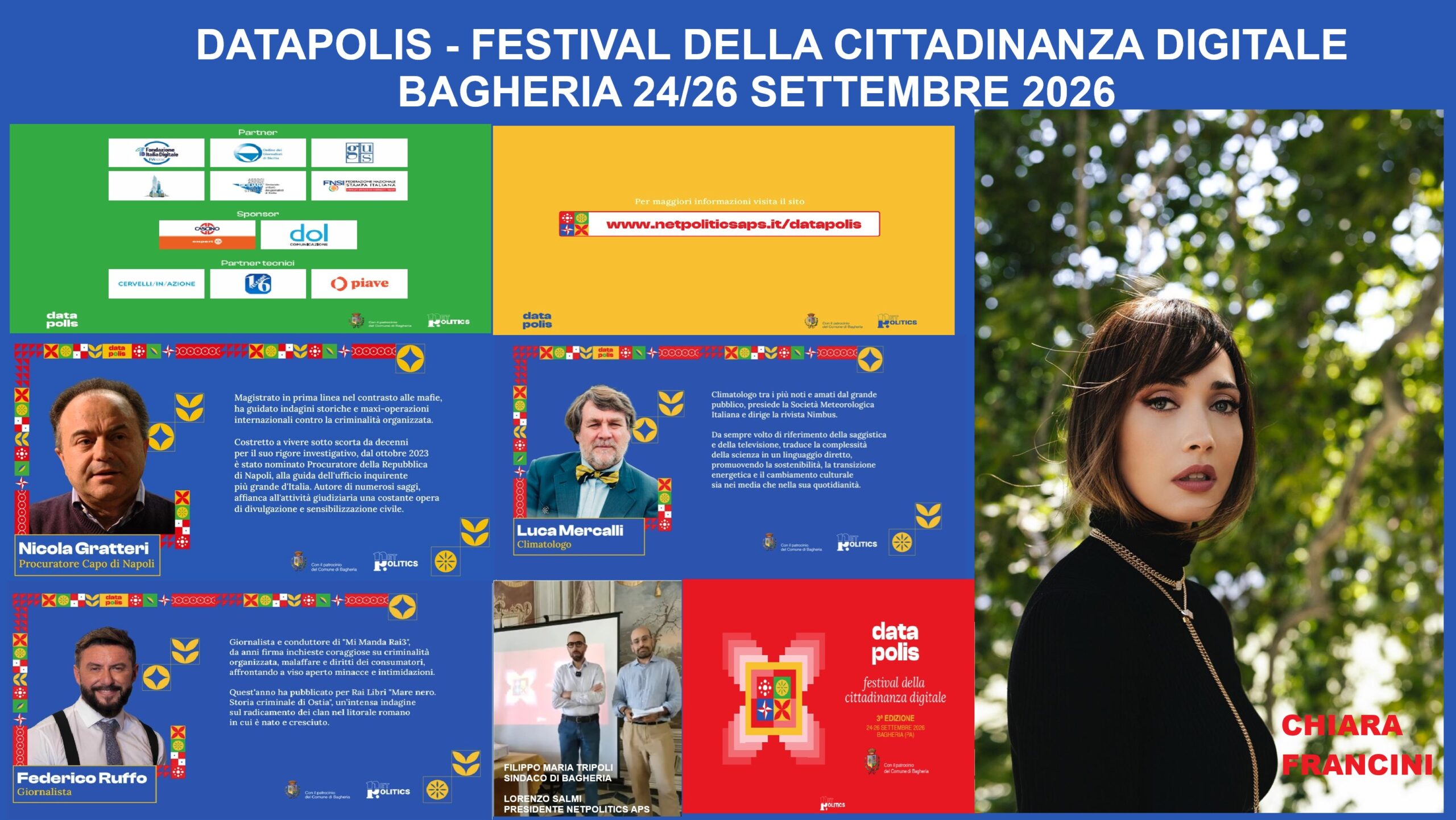 Festival della Cittadinanza Digitale · 3ª edizione Da Gratteri a Mercalli, da Ruffo a Francini, Bagheria si prepara a DataPolis 2026: tre giorni dedicati alla cittadinanza digitale